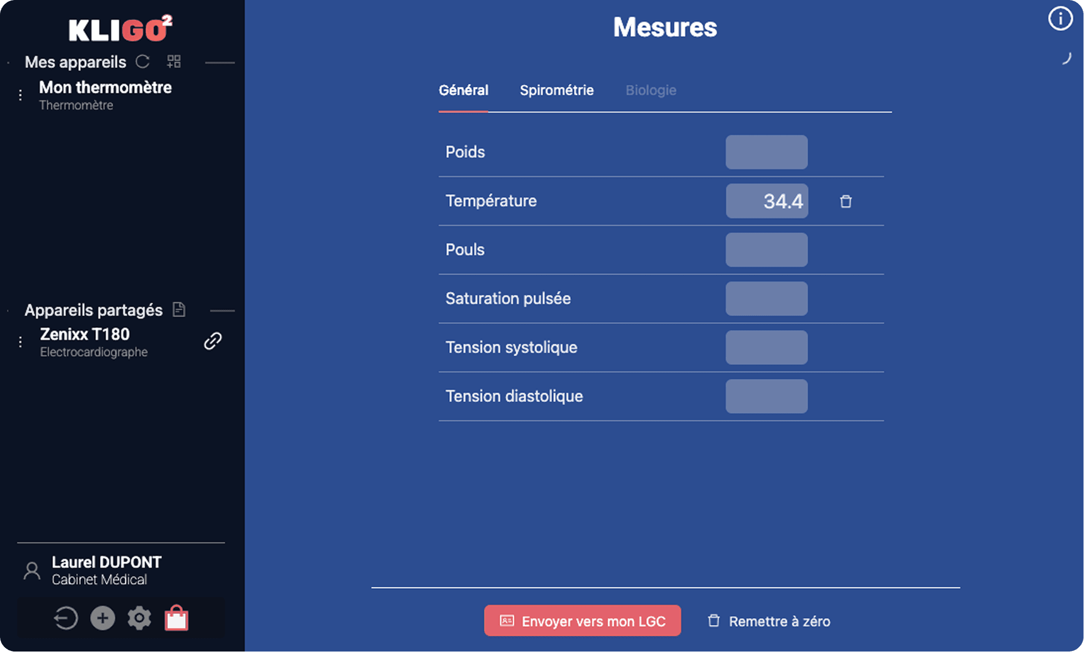Kligo menu principal